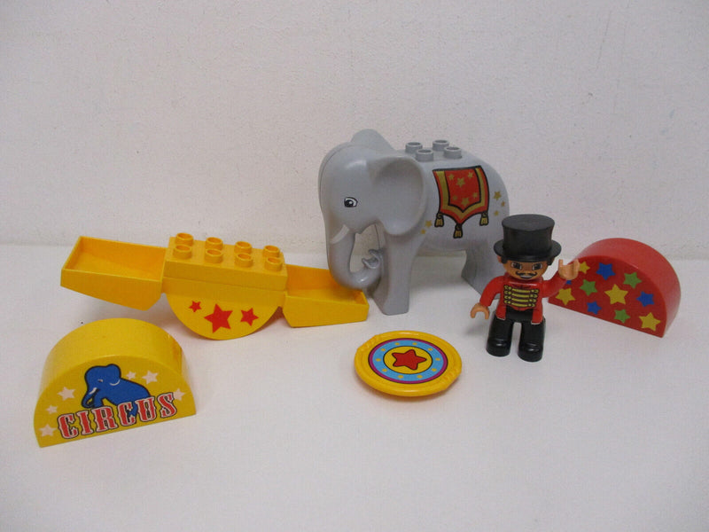 ( RB5 / 3 )  LEGO Duplo Zirkus  Elefant mit Wippe  Direktor