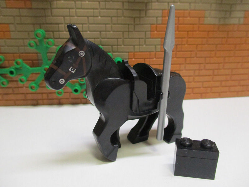 (G11) Lego Pferd Schwarz Bewegliche Beine Herr der Ringe 79108 10352c01pb03