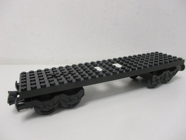 Lego Eisenbahn Waggon 6x24 schwarz mit Achsen und Kupplungen 9V 12V RC TRAIN