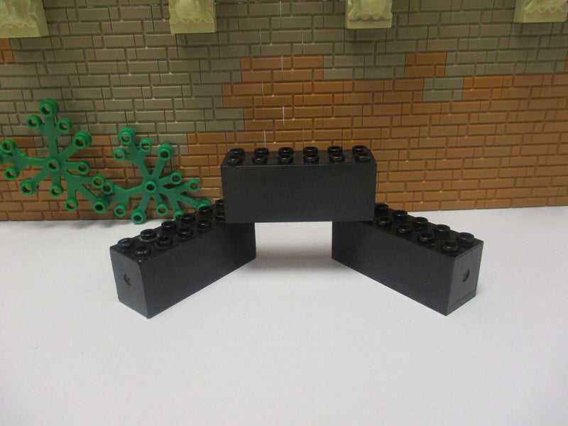 C14/11) LEGO 3x Gewichtstein 2x6x2 schwarz Zug Eisenbahn Boot Schiff Gewicht
