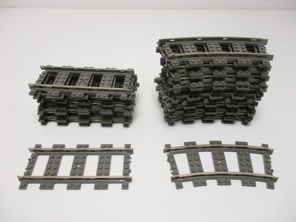 26 Lego 9V Eisenbahn Schienen 16x 4520 gebogene 10x 4515 gerade 4558 4564