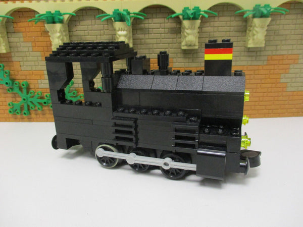 ( B3/ 12 ) LEGO Eisenbahn MOC Dampflok  mit Motor 7865 Lok 12V