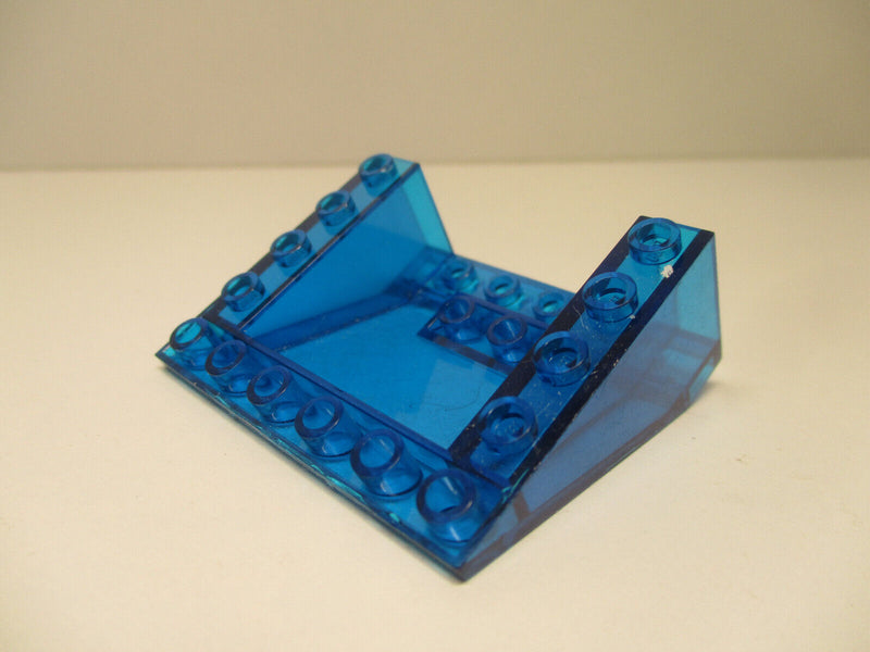 ( C15 / 2 ) Lego Classic Space 2x Slope Inverted 5 x 6 x 2 4228 Transparent Blau