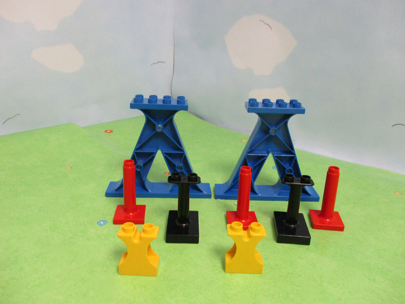 ( P12 ) LEGO Duplo 9 x Säulen Pfeiler Pfosten Stützen Eisenbahn Baustelle Brücke