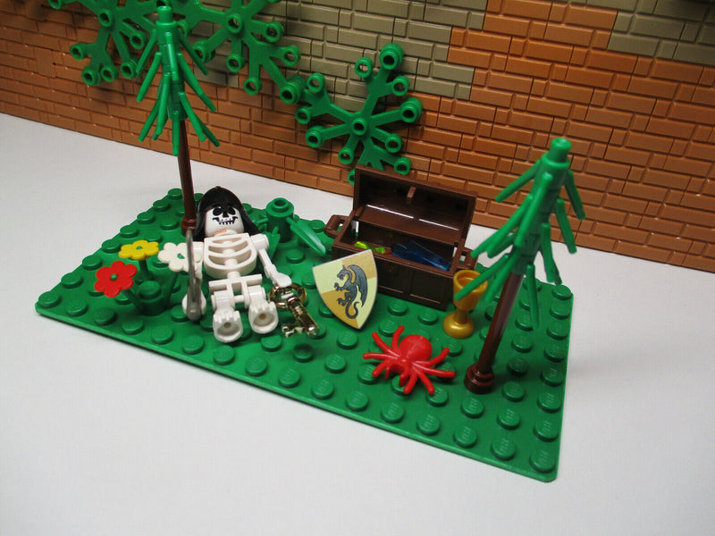 ( L3/25/1 ) Lego Moc Skelett mit schatz im wald zubehör Ritter Ritterburg