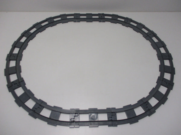 (R3/14) LEGO Duplo Eisenbahn Schienen / Gleise Oval 12x Kurve 2x Grade D grau