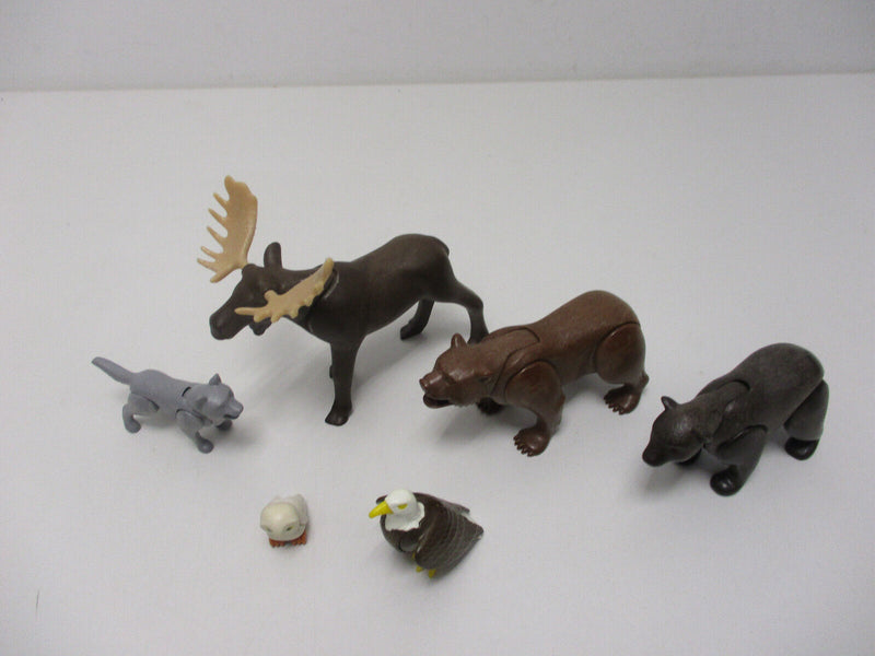 ( D13/6 ) PLAYMOBIL Nordamerikanische Waldtiere Elch Bär Grizzly Wolf Adler Eule