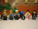 (L5/5/14 ) LEGO 5 Polizei Minifiguren + Zubehör und Motorrad Figuren City