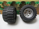 (N5/12) 2 x Lego Technic Reifen + Felge metallic Silver 22969 32298 62x46 8457.