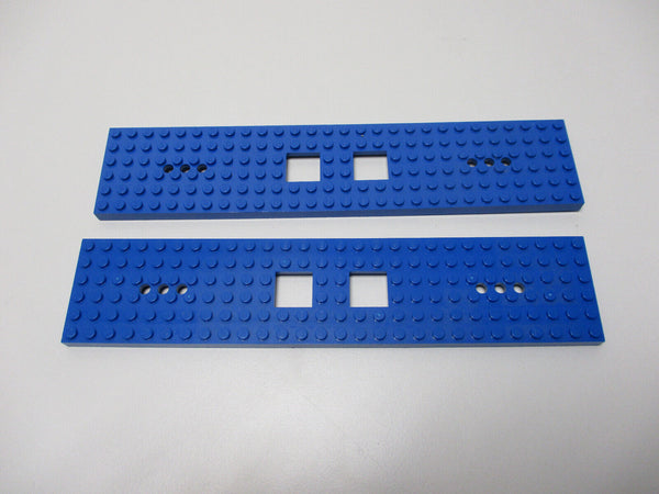 ( C6/4. ) 2x Lego Eisenbahn Waggon Zug Grundplatte 6x28 blau 9V 12V RC TRAIN