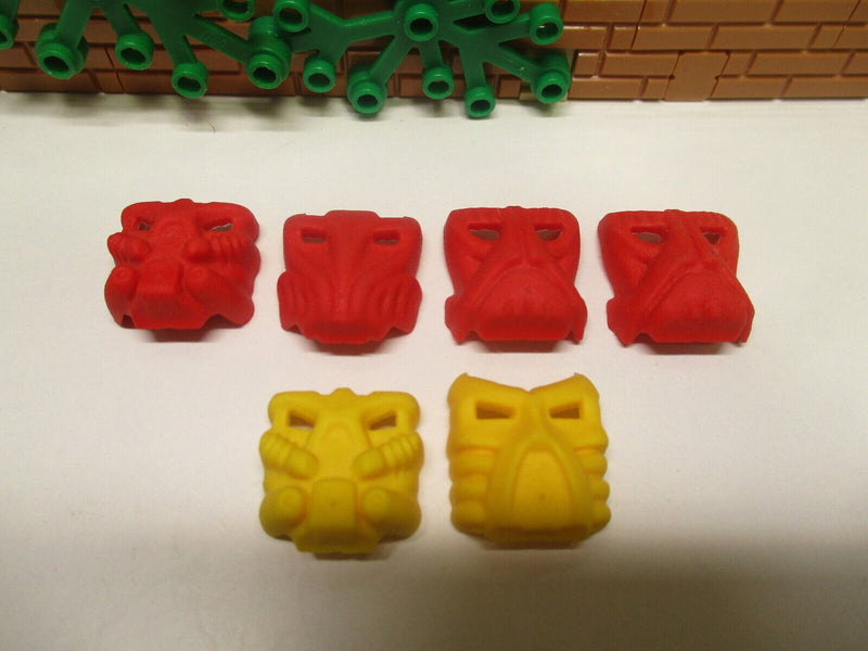 ( B10 / 17) Lego Bionicle 6x Krana Masken Rot Gelb