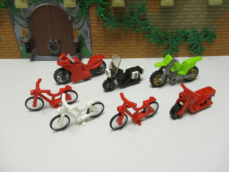 ( D9 / 12. ) 7x LEGO Motorrad / Fahrrad gemischt City