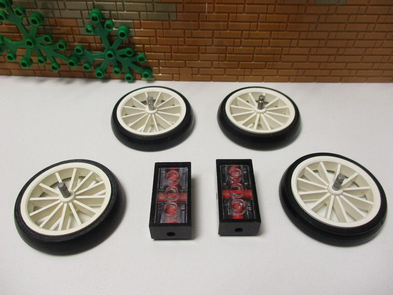 ( A4/12 ) Lego 4 Speichenräder weis Rad Oldtimer  35c01