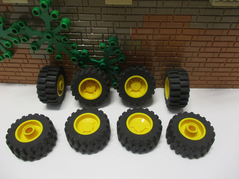 (G1/5) Lego 8 Reifen 30.4 x 14 graue Felge Auto Truck LKW Rad Räder Technic