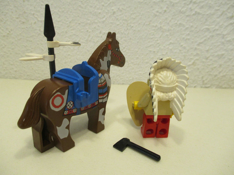 ( D7/4) Lego Figur ww017 Indianerhäuptling + Pferd Western 6746 6763 6766 .