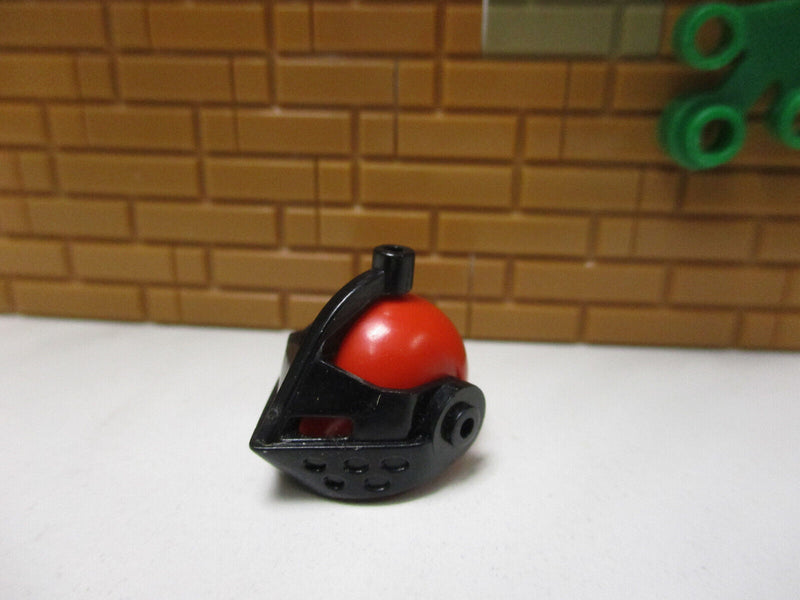 ( B6 /19 ) Lego 1x Visier 2594 schwarz mit Helm rot für Ritter 6090