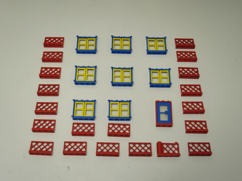 ( E10 ) LEGO Fenster blau gelbe Sprossen Window  20x Zaun & Türen 3853 3854 Haus