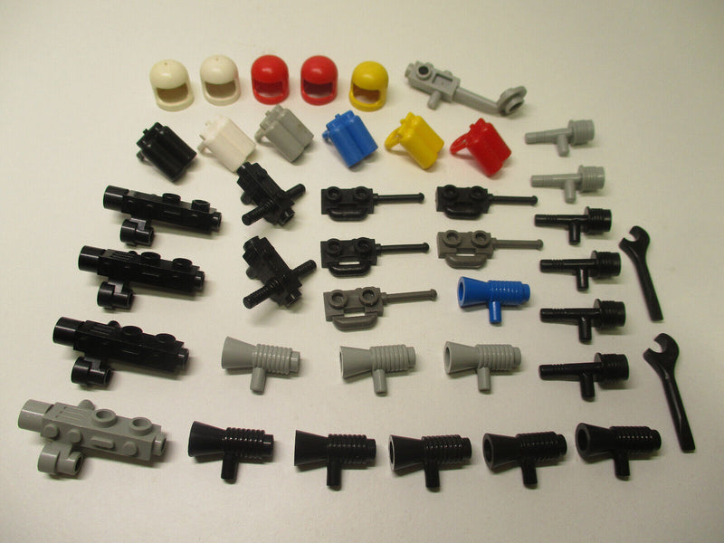 ( C15 / 17 ) Lego Classic Space 40x Figuren Zubehör Waffen Werkzeug