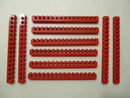 (C2 / 4) 10x Lego 3703 Technik /Technic Lochbalken Lochsteine rot 1x16
