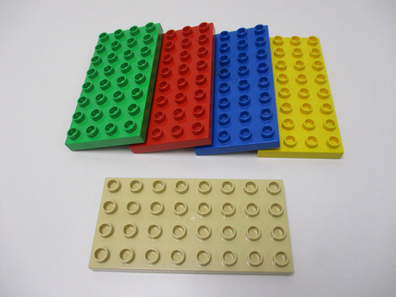 (R1/8) LEGO Duplo 5 Grundplatten  4x8 Noppen  Basic Platten