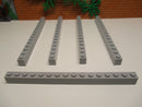 i15/9) 5x Lego 2465 Baustein 1 x 16 Balken Basic neu hellgrau Star Wars Ritter