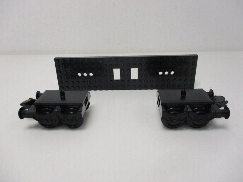 Lego Eisenbahn Waggon 6x24 schwarz mit Achsen und Kupplungen 9V 12V RC TRAIN