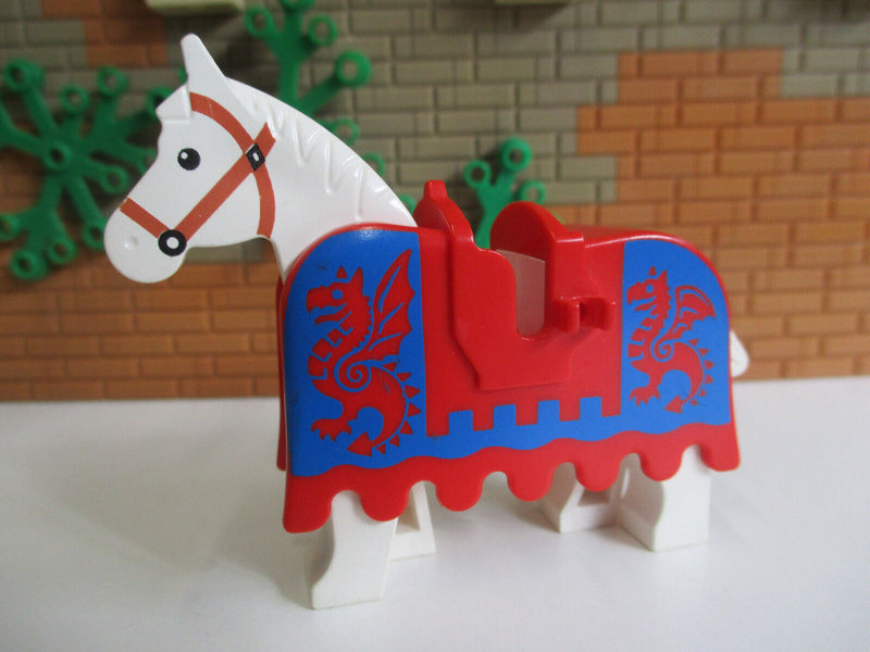 (C11 /4-2) Lego 1x B Ware Satteldecke mit Pferd Ritterburg Pferdedecke 6085 6086