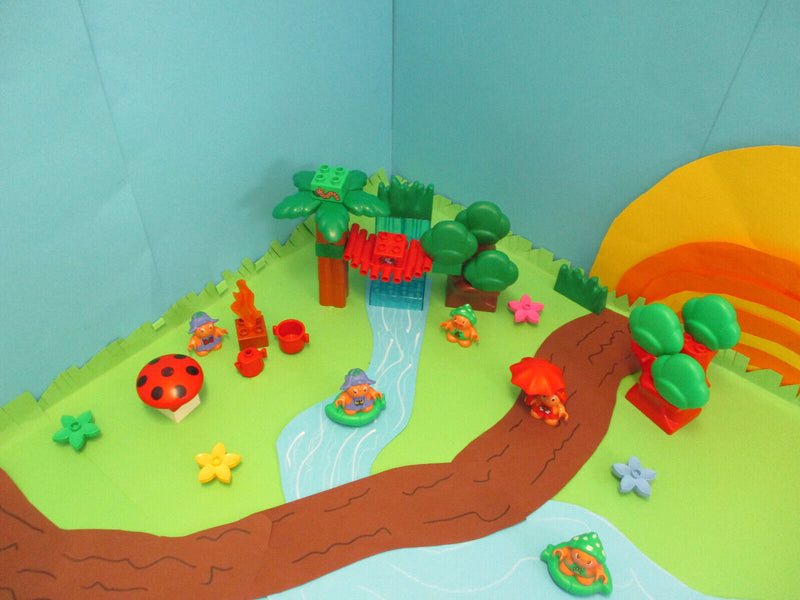 (RB16/5) LEGO Duplo Litle Forest Friends SET Figuren Bäume Brücke Wald