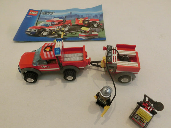 ( i9 ) Lego 7942 Feuerwehr Jeep mit AnhÃ¤nger Mit Bauanleitung 100% Komplett