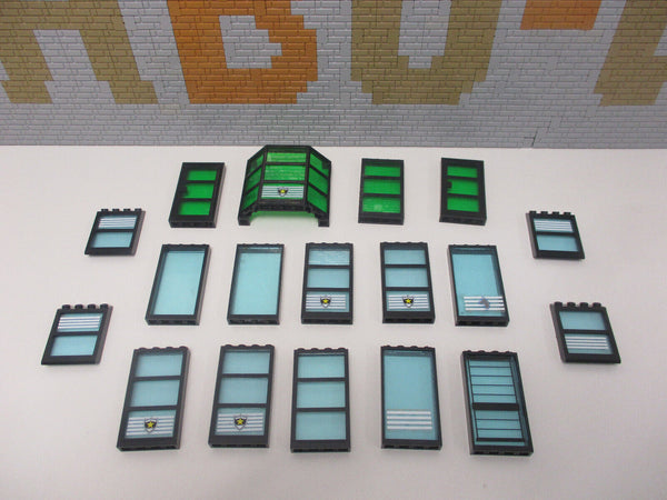 (F12/15) Lego  Fenster 1x4x6 + Türen +  Dachfenster schwarz City Haus Gebäude