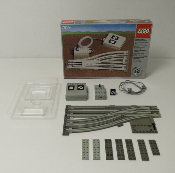(AH 7 ) Lego 7859 12V Eisenbahn elektr. Weiche links OVP  Inlay  Funktions Video