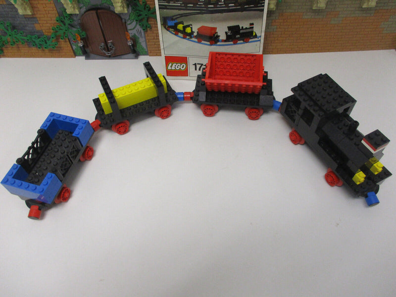 (B3/13) Lego Eisenbahn Set 171 Dampflok / Lok + 3x Waggon / Wagen BA ohne Gleise