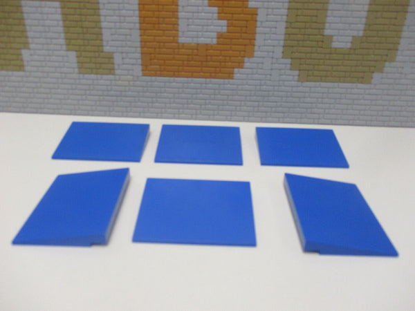 (C9/12 ) 6x Lego 4515 Rampe Dachstein 6x8 10° blau City Eisenbahn