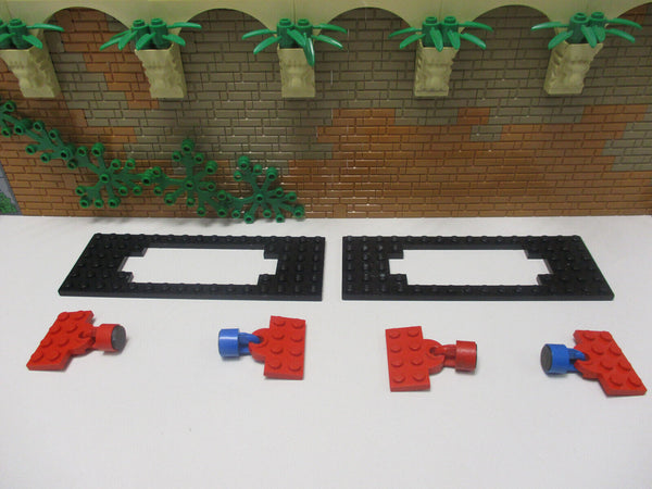C14/5) LEGO Eisenbahn Lok Waggon Platte 2x schz 6x16 + Kupplung 4,5V 9V 12V