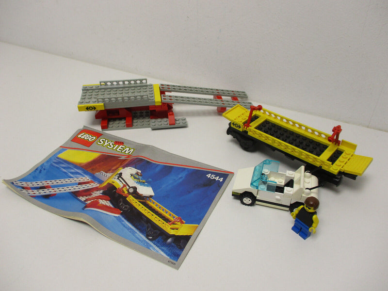 (O6/36) Lego 4544 Auto Transport Wagon mit Auto Güterwaggon mit BA 100% Komplett