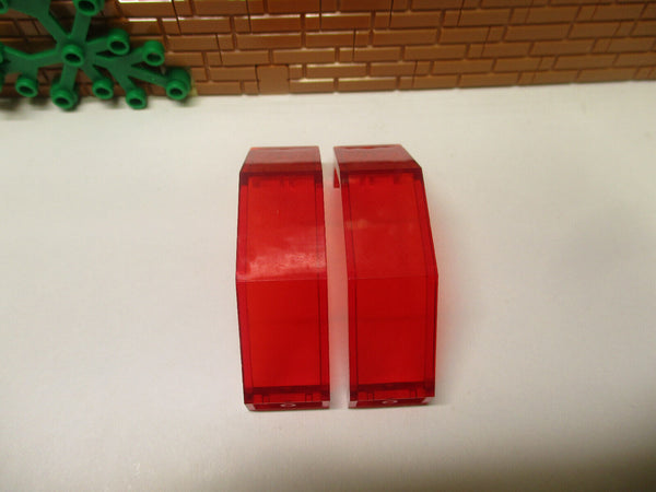 ( D14 / 5 ) Lego Classic 2x Glas Panel Trans Rot Scheibe 3x2x6 2466