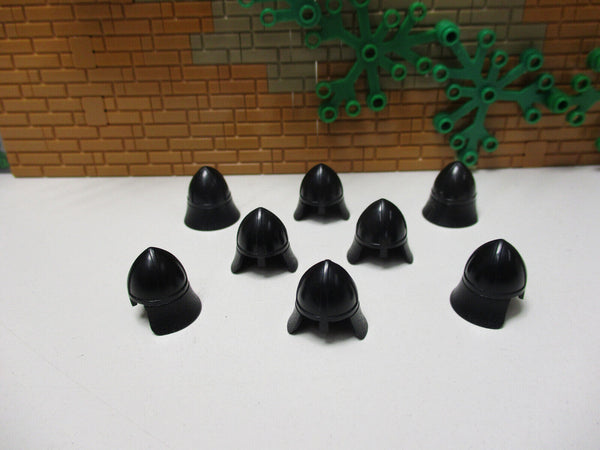 (A11/8) Lego 8 x Ritter Helm mit Nackenschutz schwarz NEU 6073 6086 6085 6090