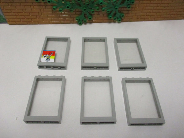 ( F12/1 ) Lego 6x Fenster 1x4x5 grau City Haus Gebäude