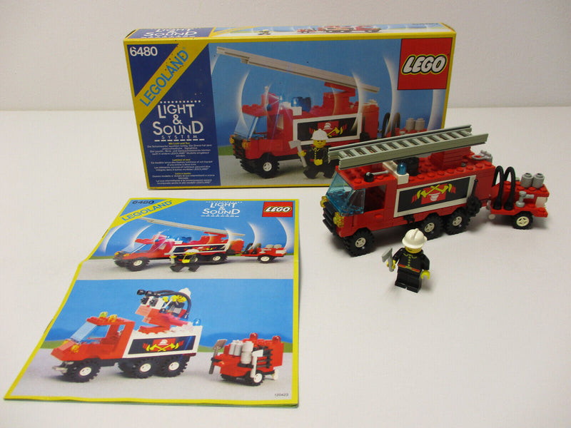 ( A10 ) Lego 6480 Light & Sound Feuerwehr Auto OVP + BA 100% Komplett 9V