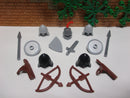 (A11/19) Lego Ritter Zubehör NEU Waffen Schilder Helme 6080 6074 6090 6085 6086