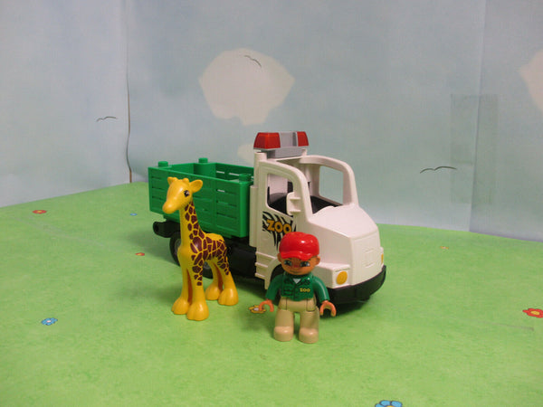 (R1/S1/4) Lego Duplo Zoo / Safari Zootransporter LKW Girafe und Figur