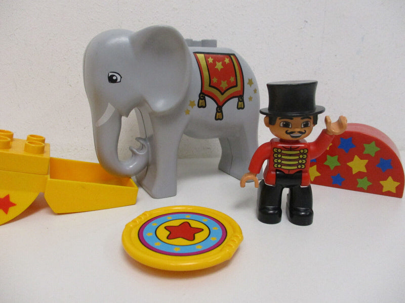 ( RB5 / 3 )  LEGO Duplo Zirkus  Elefant mit Wippe  Direktor