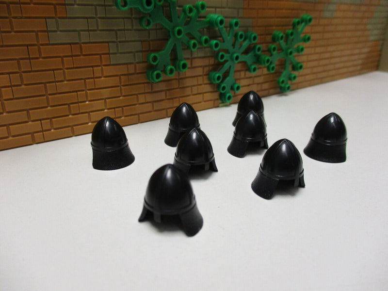 (A11/8) Lego 8 x Ritter Helm mit Nackenschutz schwarz NEU 6073 6086 6085 6090
