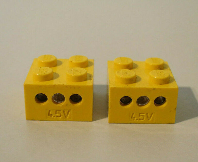 (B12 /15 ) Lego 2x 08010dc01 Lichtstein gelb 12Volt Eisenbahn  7740 7745 7867