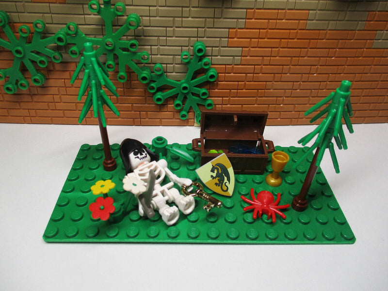 ( L3/25/1 ) Lego Moc Skelett mit schatz im wald zubehör Ritter Ritterburg