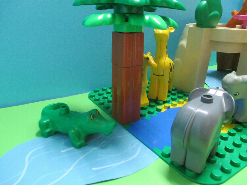 ( GB28 / 1 ) LEGO Duplo Zoo / Safari  LÃ¶wen Elefant Krokodil Giraffe 3D Platte