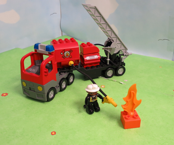 (RB6 / 2) LEGO Duplo Feuerwehr Löschfahrzeug mit Rettungsleiter LKW