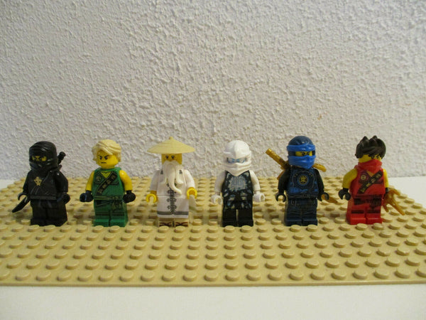 (D2-2/10) Lego Ninjago 6 Figuren Meister Wu Zane Kai Lloyd Jay Cole Sammlung