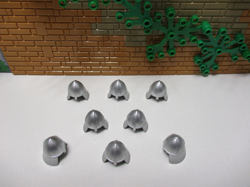 ( D9 /4 ) Lego 8 x 3844 Helm Ritter mit Nackenschutz silber 6086 6085 6090 6080