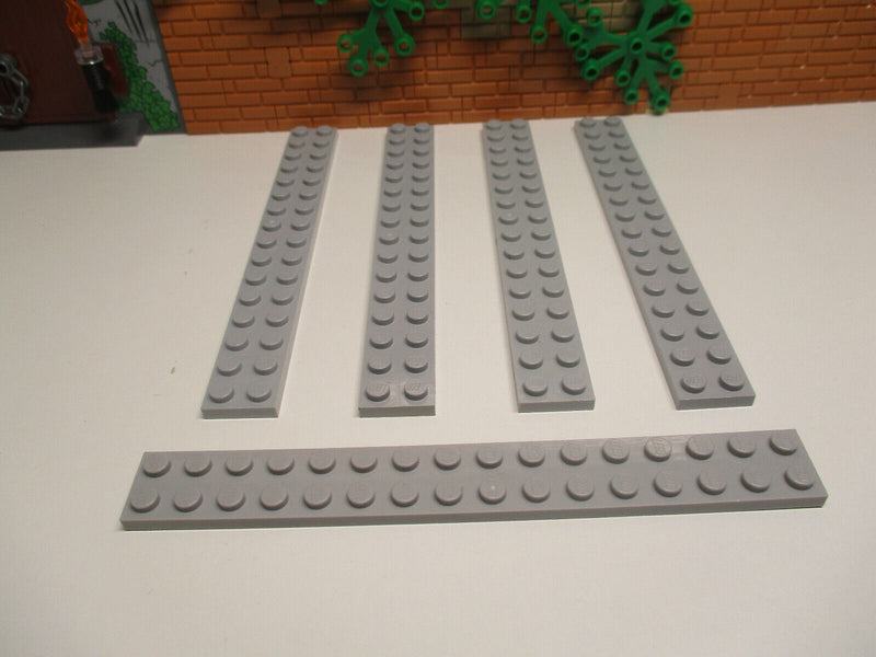 i16/11) 5x Lego 4282 Platten Baustein 2 x 16 Basic neu hellgrau Star Wars Ritter